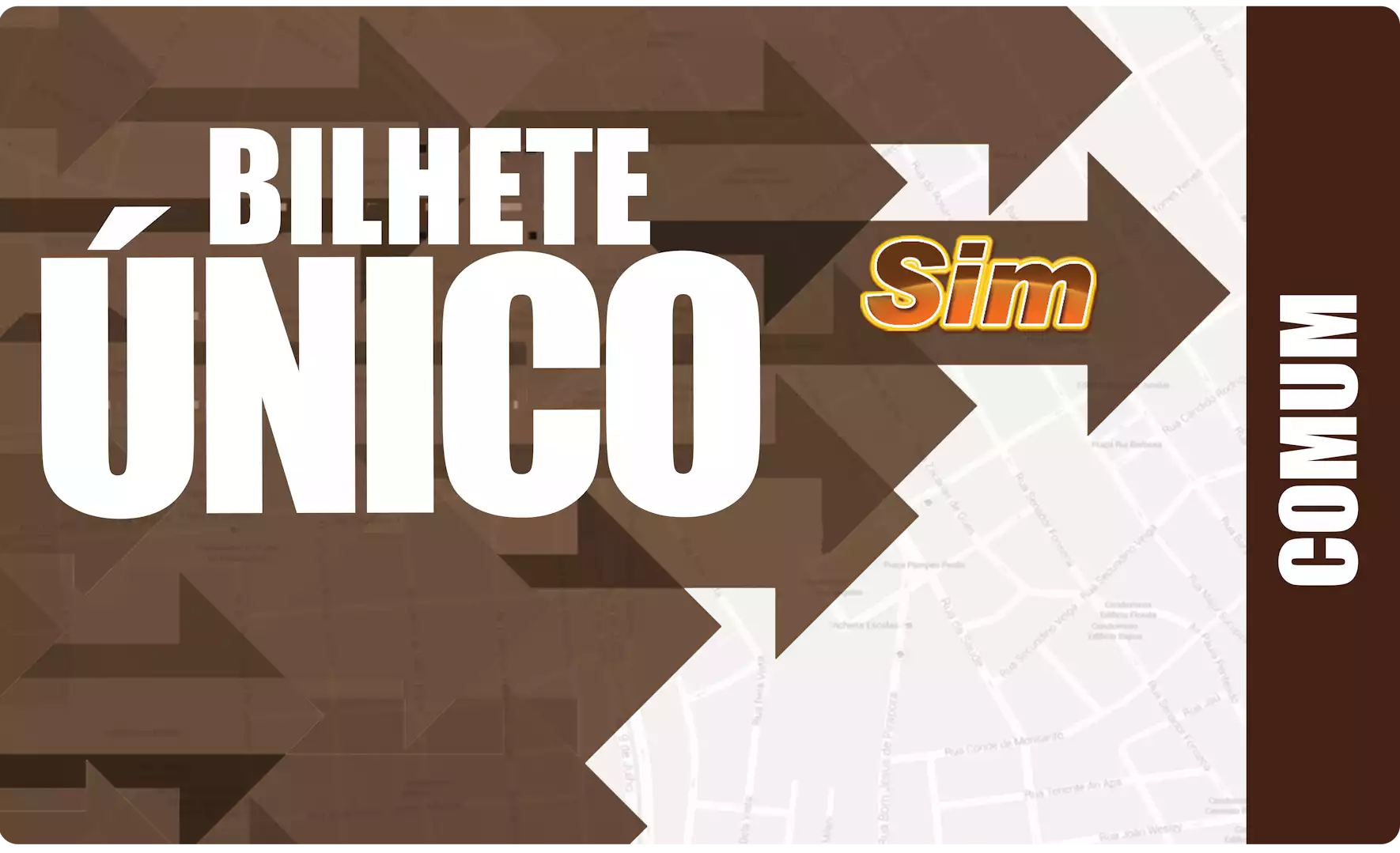 Cartão Bilhete Único Comum.